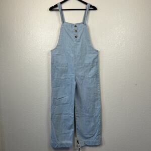 Sezane Brian Jumpsuit Womens 38 / M Light Wash Boho Overalls Minimalist Utility
